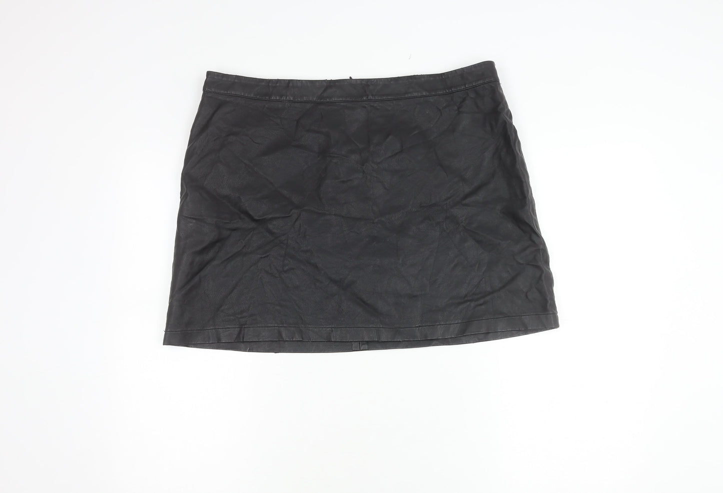 Red Herring Women’s Black Faux Leather Pencil Skirt Size 10