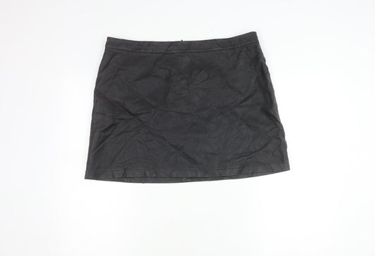 Red Herring Women’s Black Faux Leather Pencil Skirt Size 10