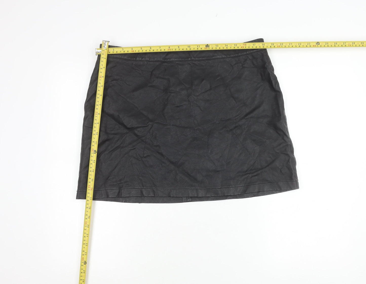 Red Herring Women’s Black Faux Leather Pencil Skirt Size 10
