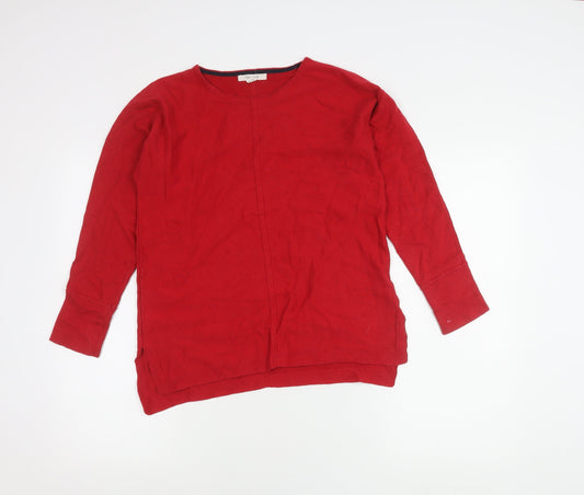 White Stuff Womens Red Size 10 Cotton Crew Neck Jumper