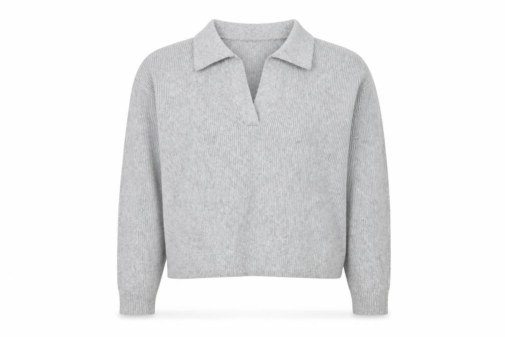 Gilly Hicks Women’s Grey Collared Knit Pullover Jumper Size L