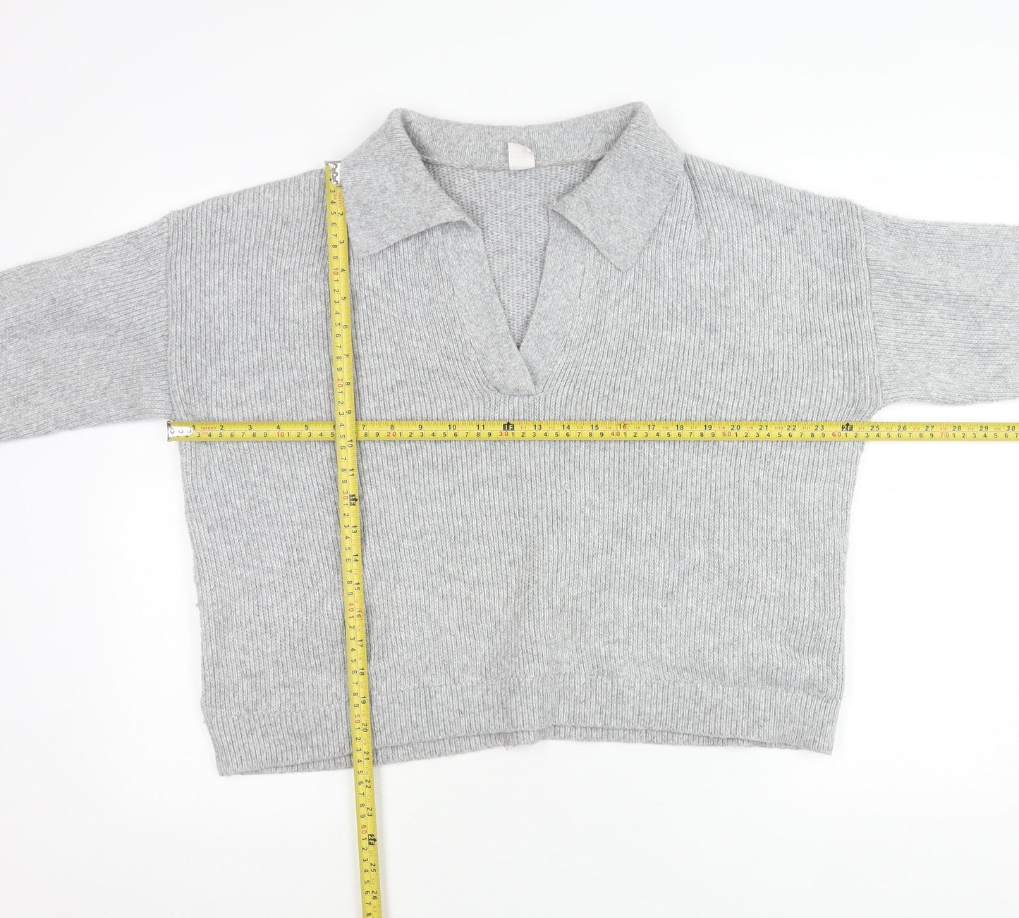 Gilly Hicks Women’s Grey Collared Knit Pullover Jumper Size L
