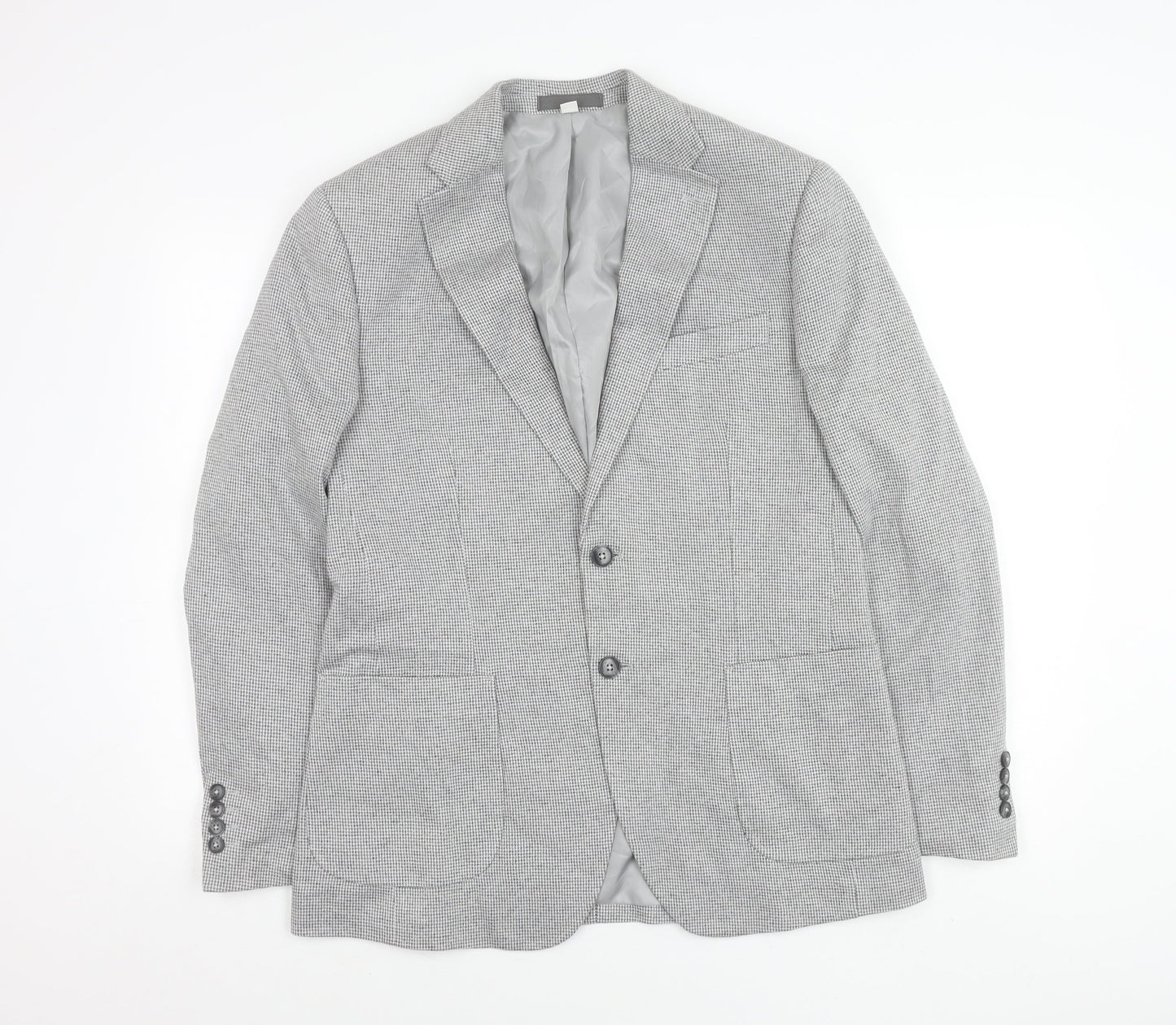 Marks and Spencer Men’s Grey Check Blazer Jacket 40 Chest Regular