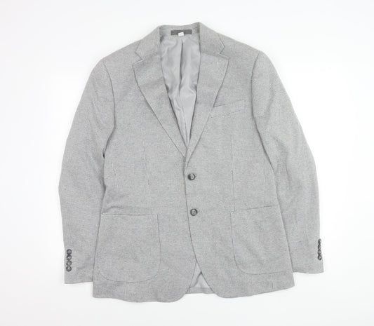 Marks and Spencer Men’s Grey Check Blazer Jacket 40 Chest Regular