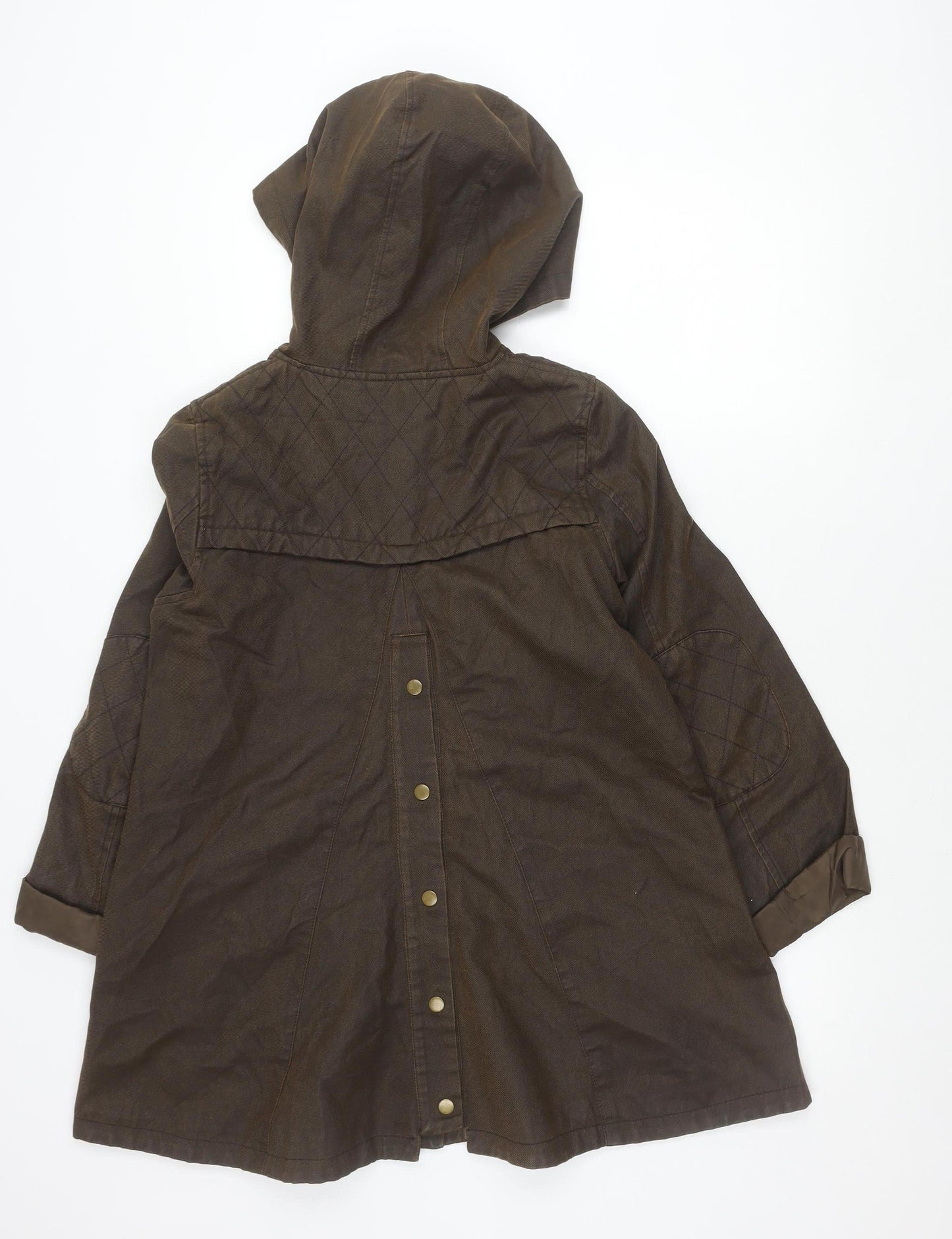 ASOS Women’s Brown Hooded Parka Coat UK 10 Mid-Length Cotton Blend