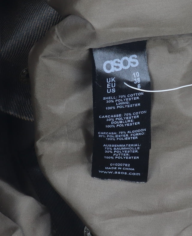 ASOS Women’s Brown Hooded Parka Coat UK 10 Mid-Length Cotton Blend