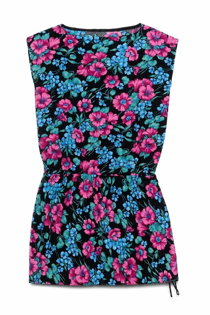C&A Clockhouse Women’s Black Floral Strapless Dress Size 12 Viscose