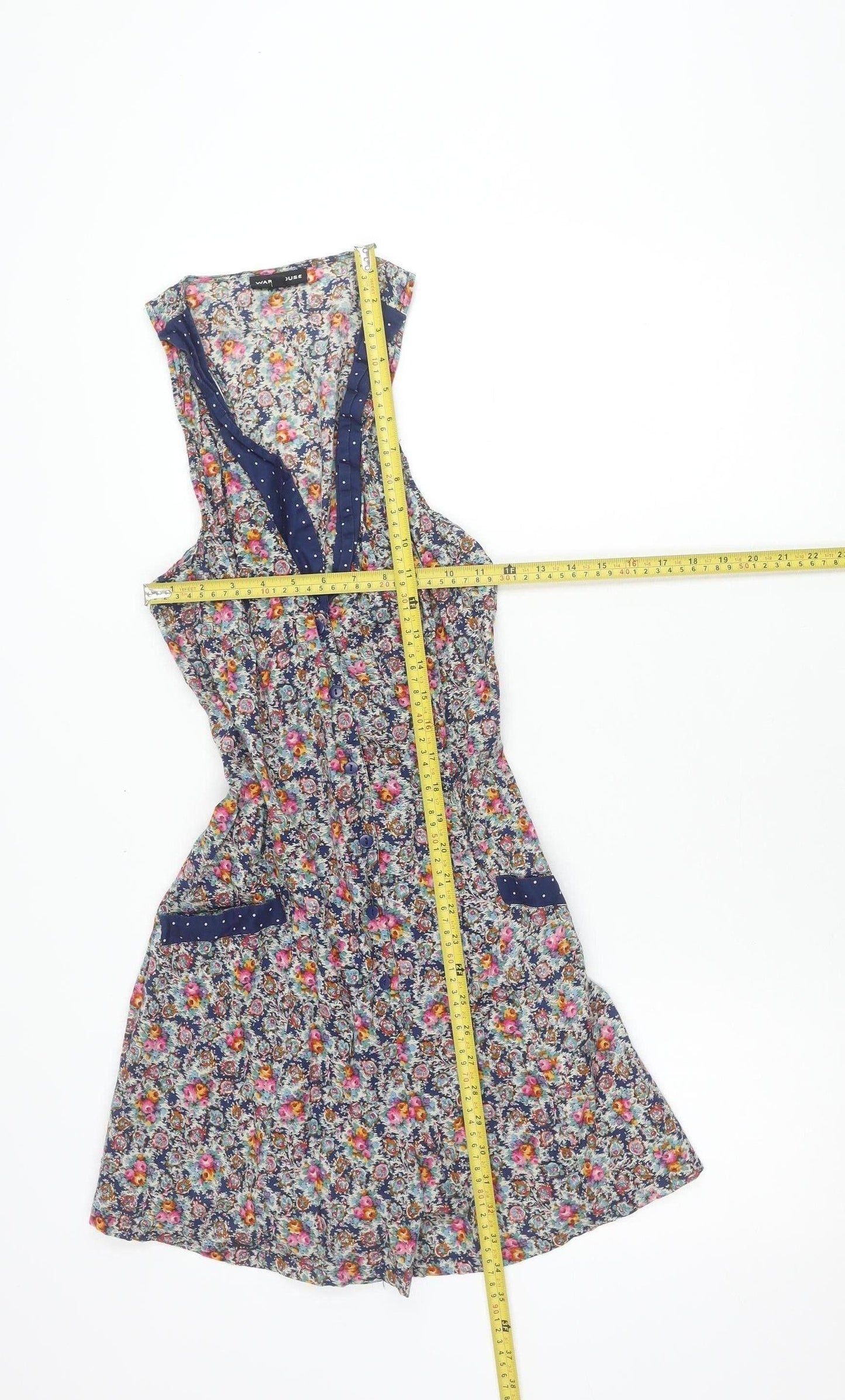 Warehouse Women’s Multicoloured Floral A-Line Dress Size 10