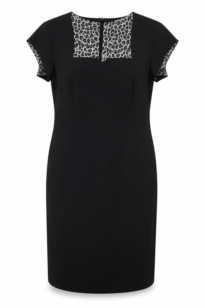 Wardrobe Women Black Animal Print Sheath Dress Size 20 Workwear