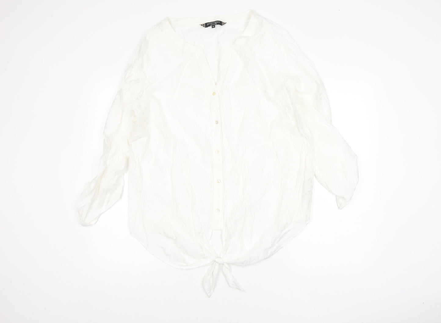 Principles by Ben de Lisi Women’s White Size 20 Button-Up Tunic Blouse