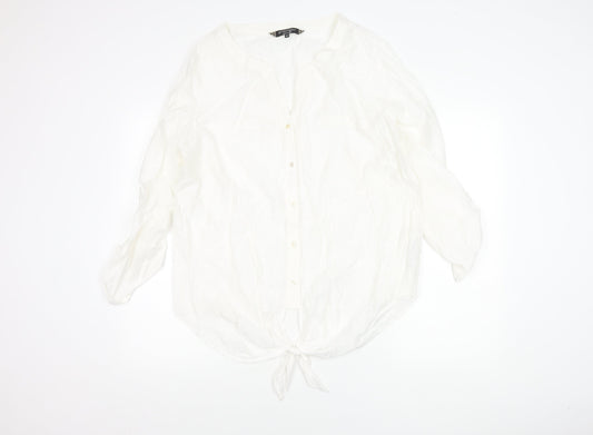 Principles by Ben de Lisi Women’s White Size 20 Button-Up Tunic Blouse