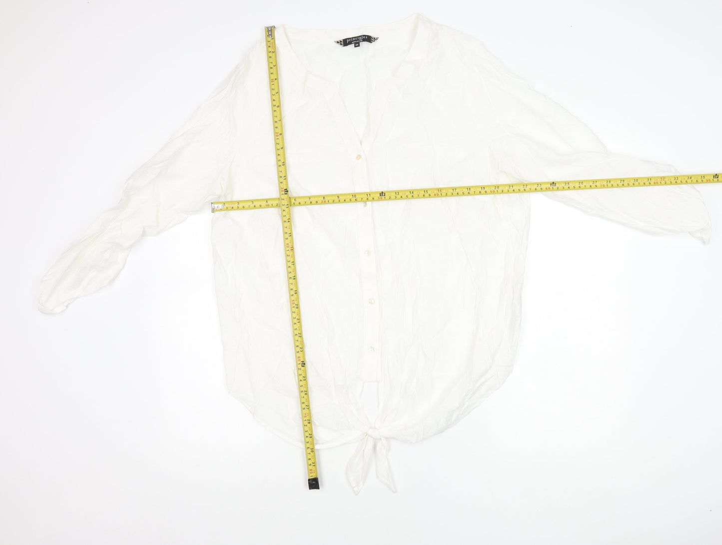Principles by Ben de Lisi Women’s White Size 20 Button-Up Tunic Blouse