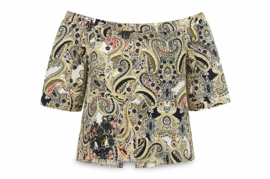 River Island Womens Multicoloured Paisley Off Shoulder Tunic Blouse Size 12