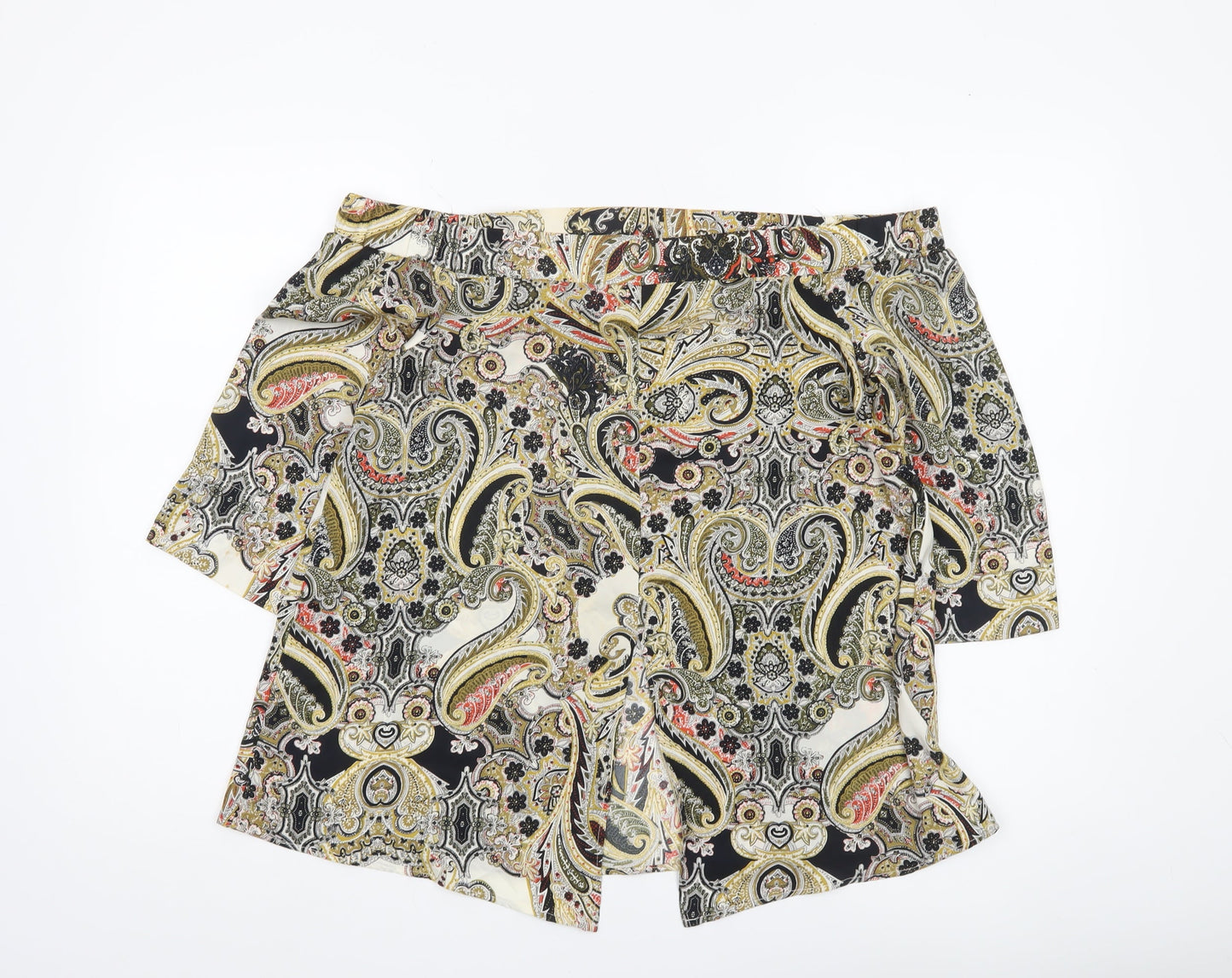 River Island Womens Multicoloured Paisley Off Shoulder Tunic Blouse Size 12