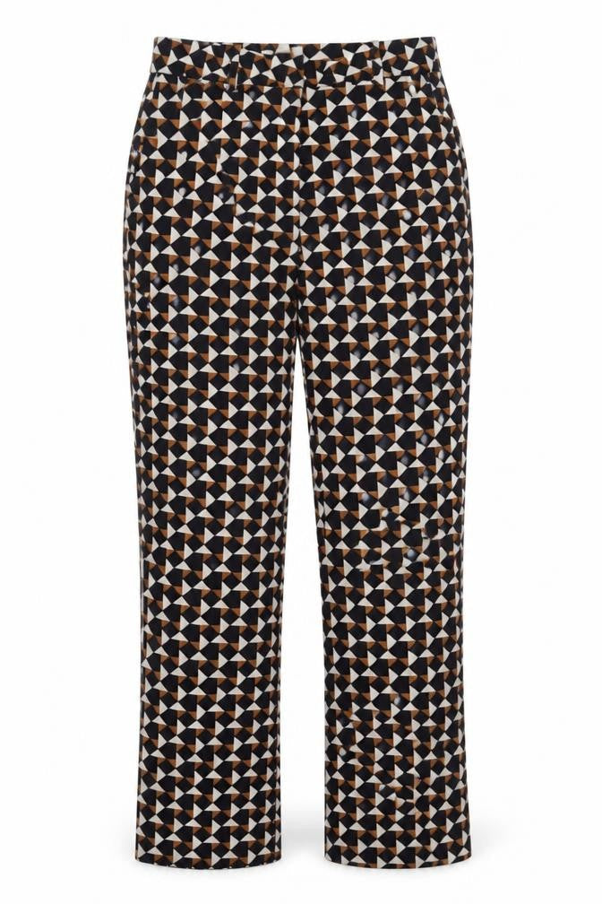 H&M Women’s Multicoloured Geometric Slim Fit High Rise Trousers Size 6
