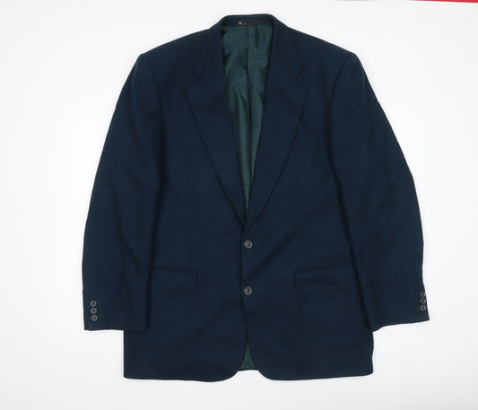 BHS Men’s Blue Wool Cashmere Blazer Jacket 42in Chest Long