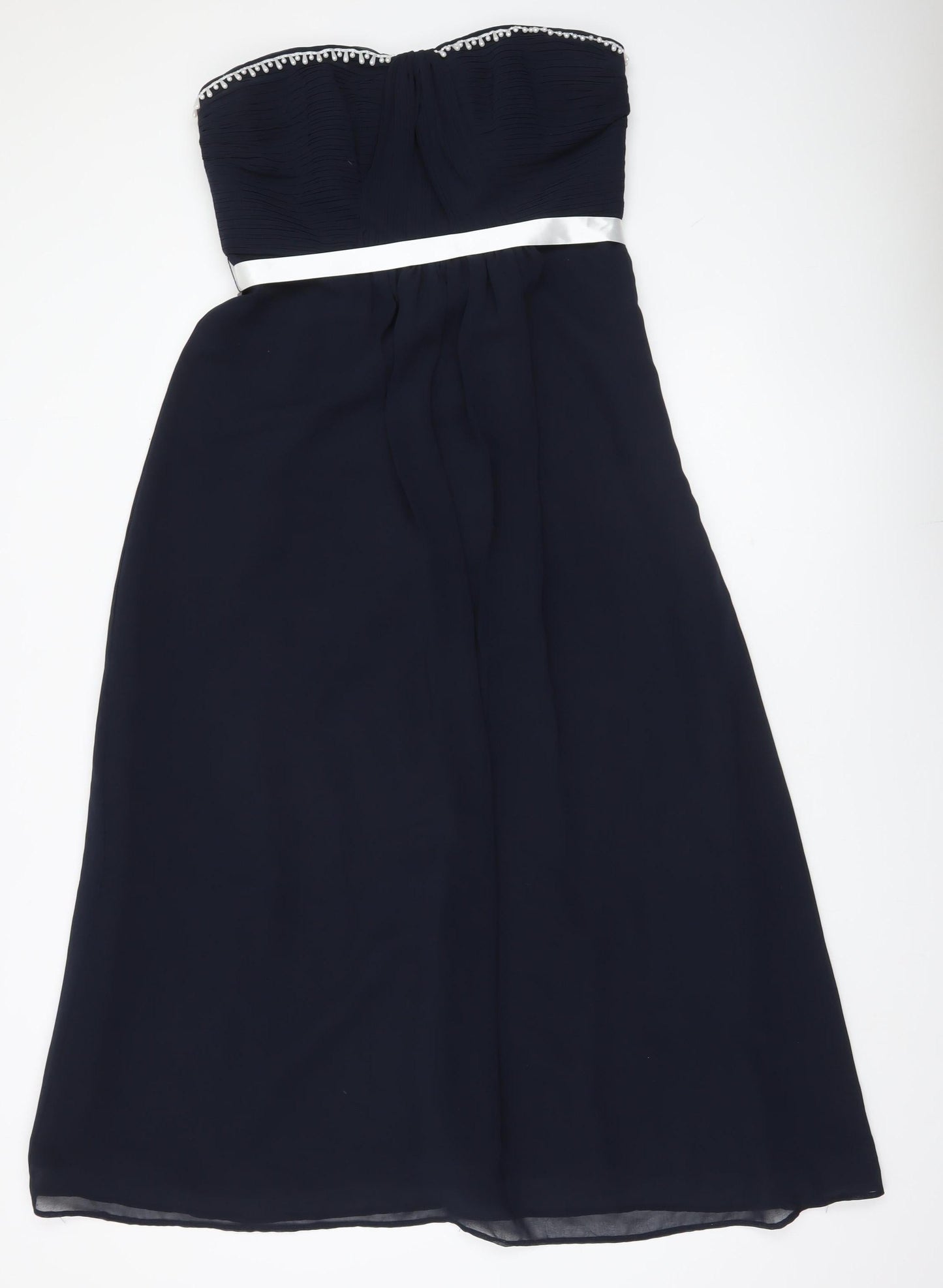 Début Women’s Blue Strapless Midi Dress Size 14 Formal Wedding Party