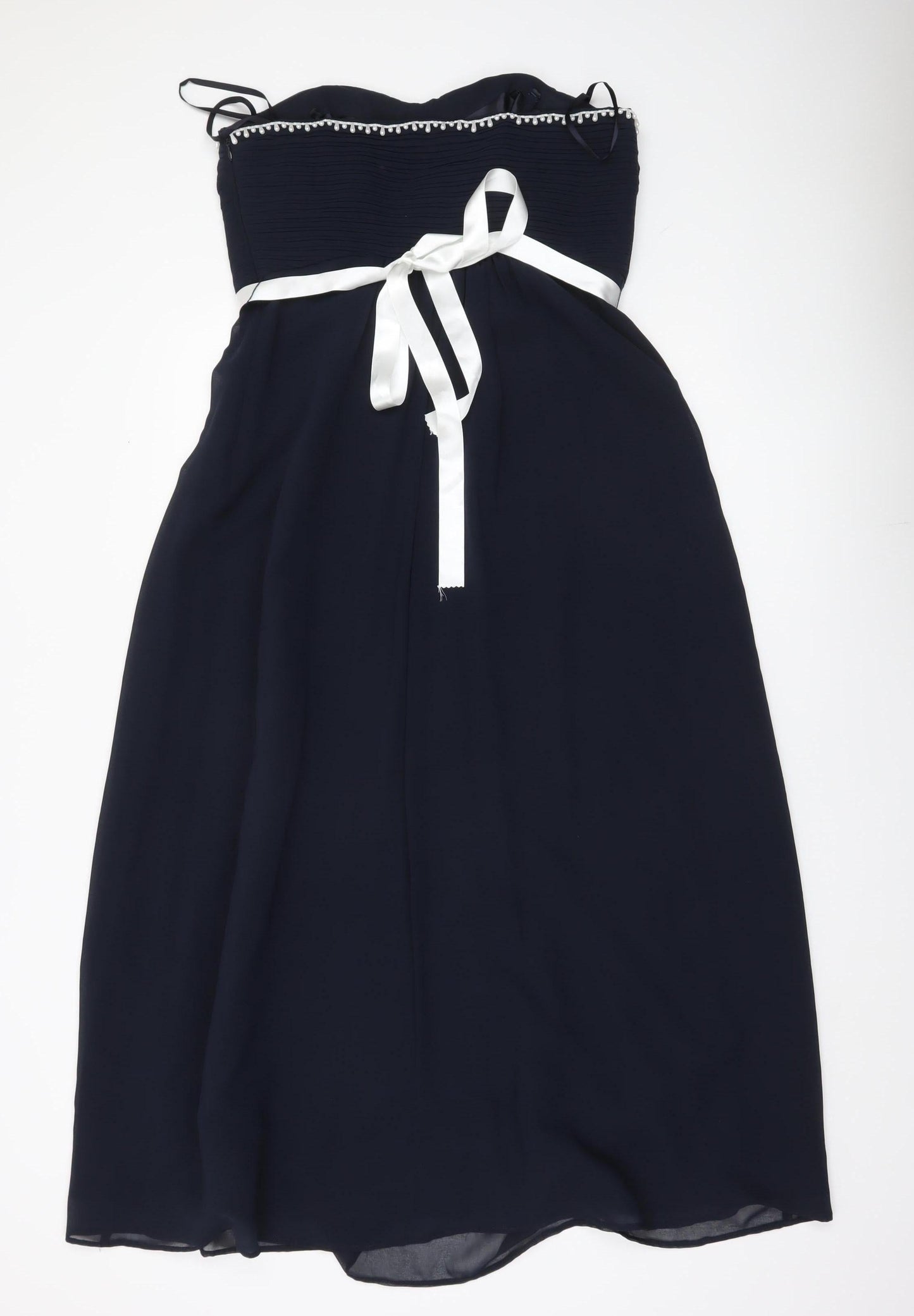 Début Women’s Blue Strapless Midi Dress Size 14 Formal Wedding Party