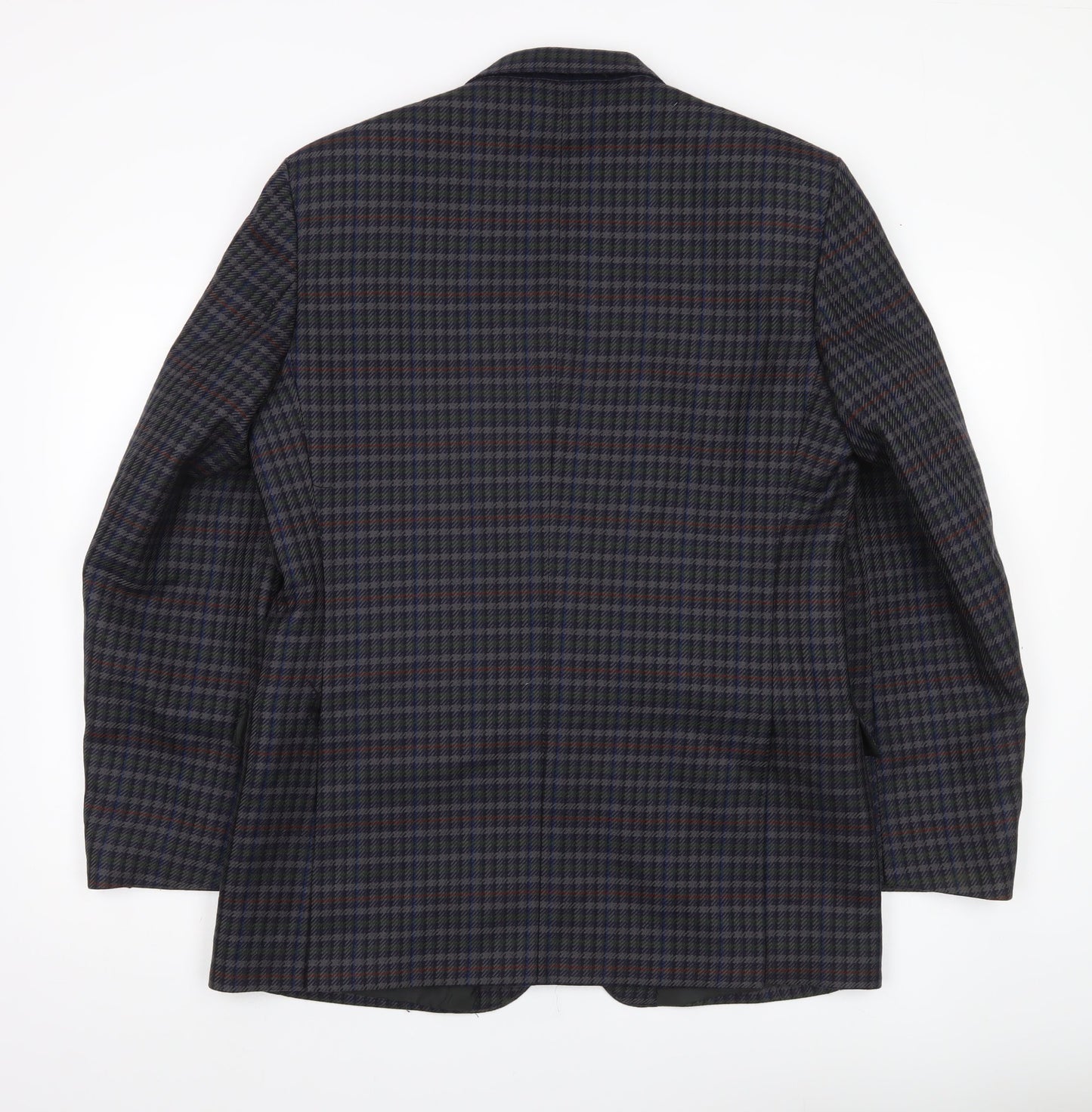Brook Taverner Men's Multicoloured Wool Check Blazer Jacket 40in Chest L