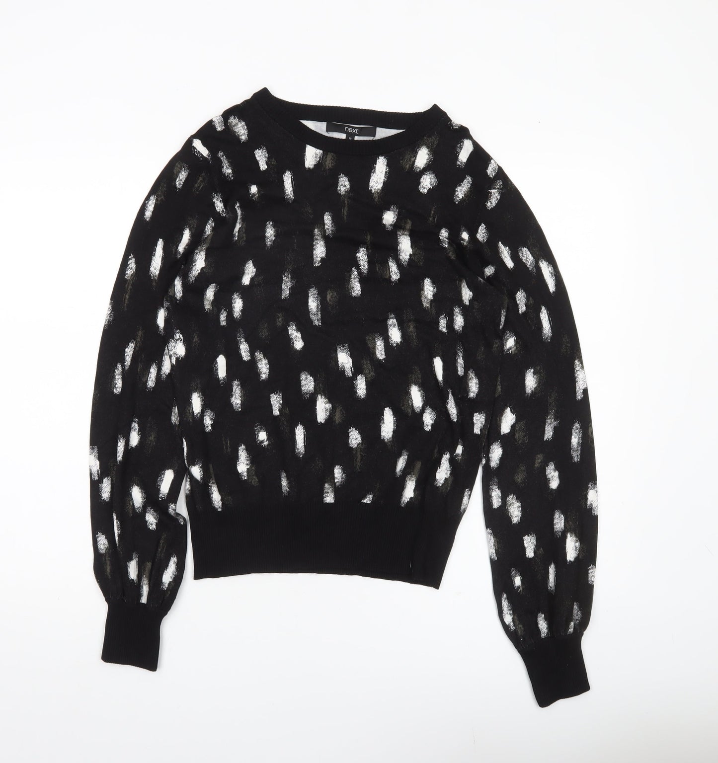 Next Women’s Black Animal Print Crew Neck Jumper Size 10