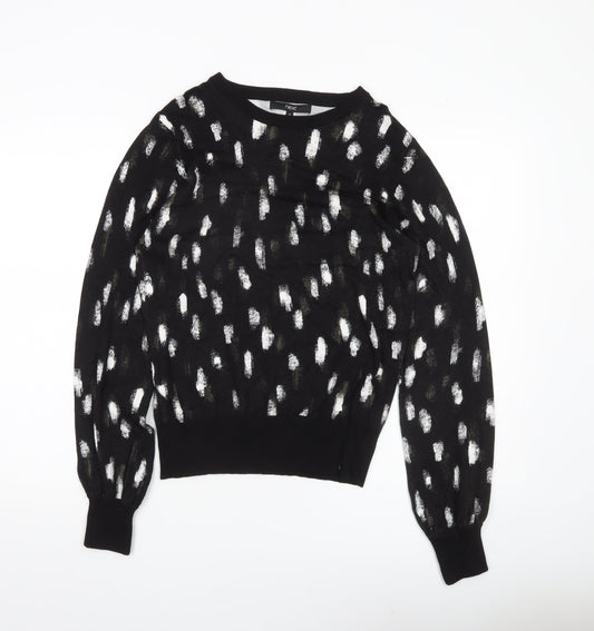 Next Women’s Black Animal Print Crew Neck Jumper Size 10