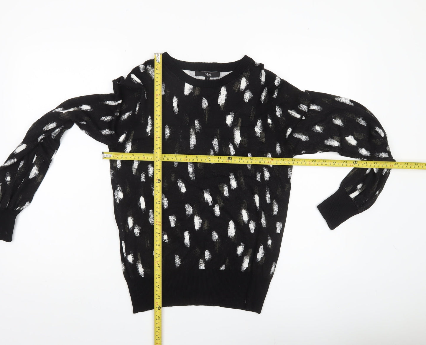 Next Women’s Black Animal Print Crew Neck Jumper Size 10