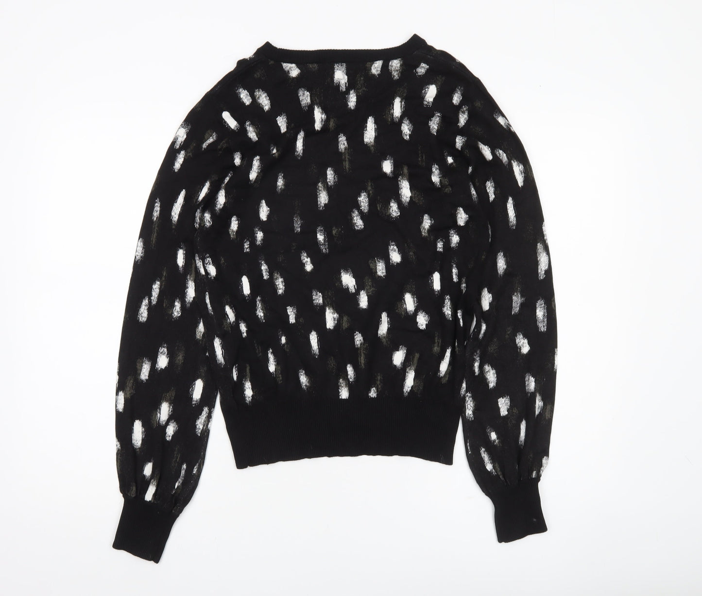 Next Women’s Black Animal Print Crew Neck Jumper Size 10