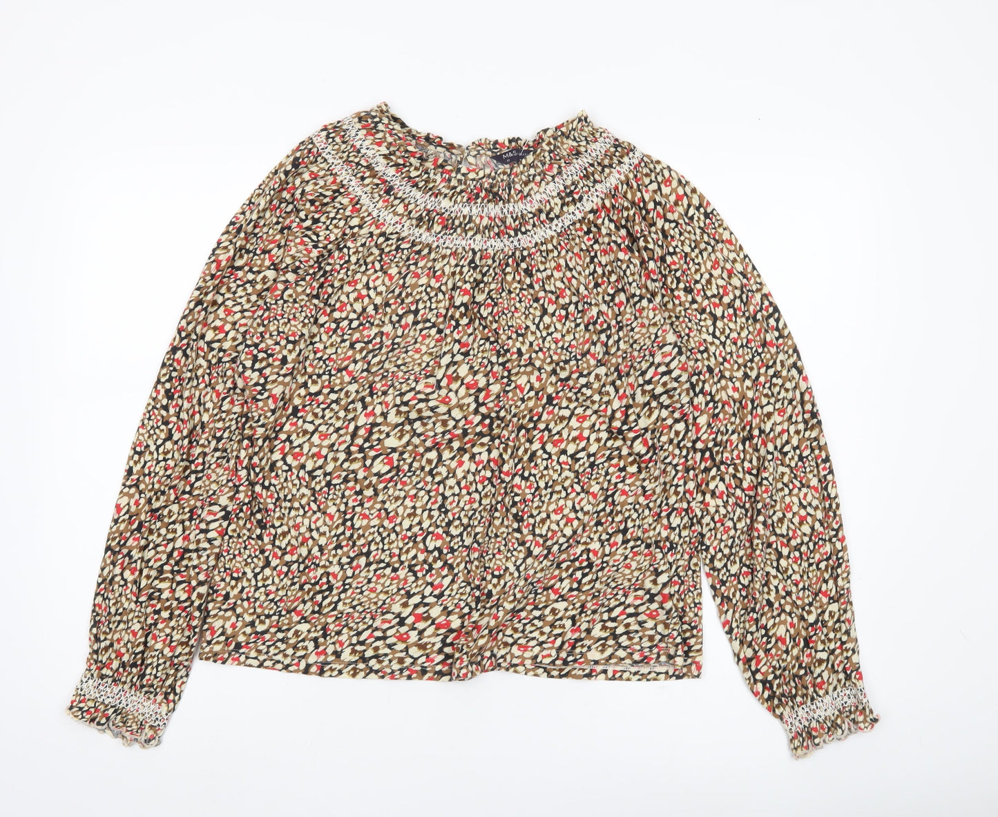 Marks and Spencer Women’s Multicoloured Floral Cotton Blouse Size 12