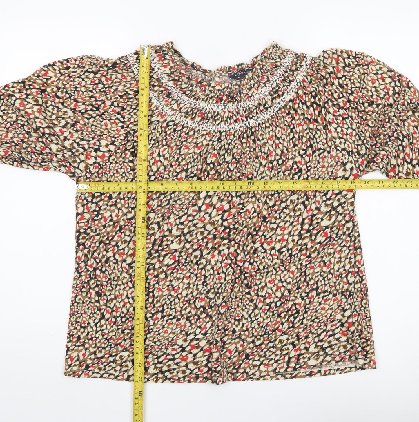 Marks and Spencer Women’s Multicoloured Floral Cotton Blouse Size 12