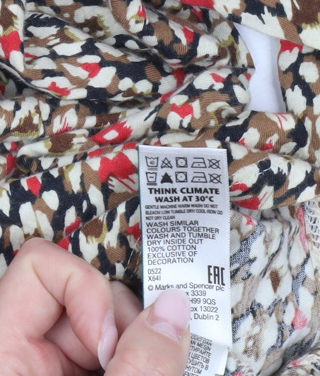 Marks and Spencer Women’s Multicoloured Floral Cotton Blouse Size 12