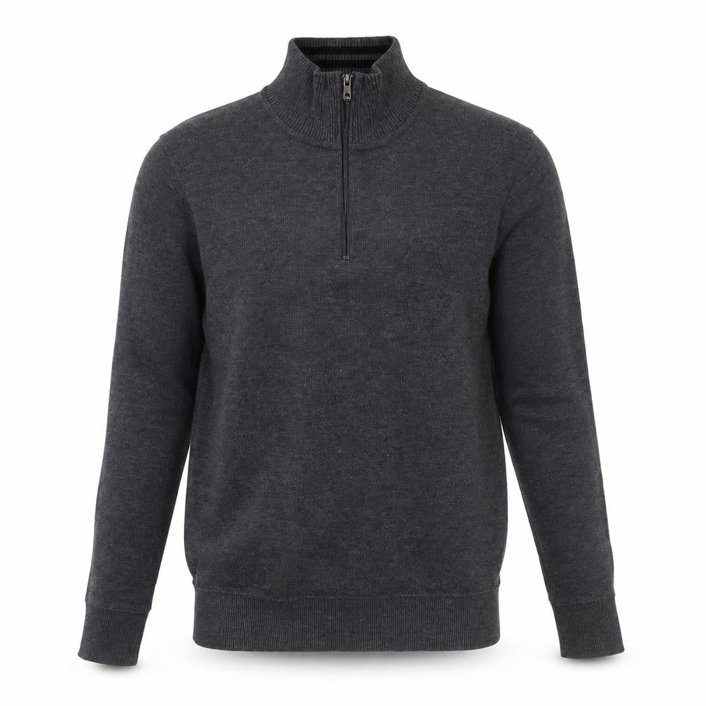 Maine New England Men’s Grey Small 1/2 Zip High Neck Cotton Jumper