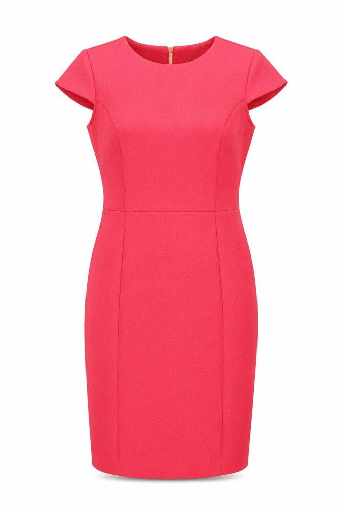 Oasis Women’s Red Sheath Knee Length Dress Size 10 Scoop Neck