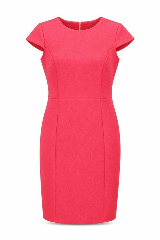 Oasis Women’s Red Sheath Knee Length Dress Size 10 Scoop Neck