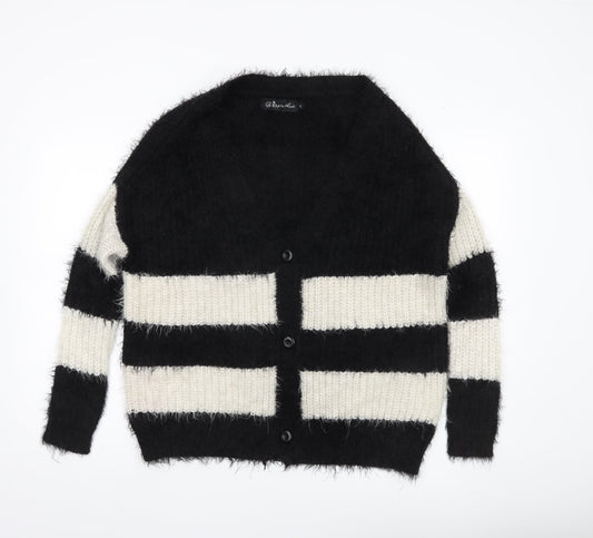 Republic Women’s Black White Striped Chunky Cardigan Size S