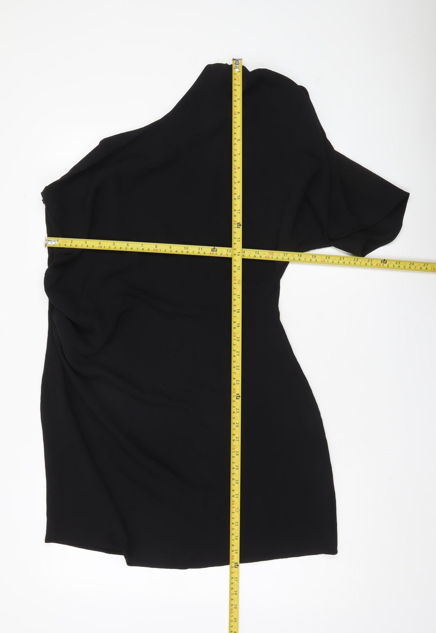 H&M Women Black One Shoulder Bodycon Party Dress Size 14