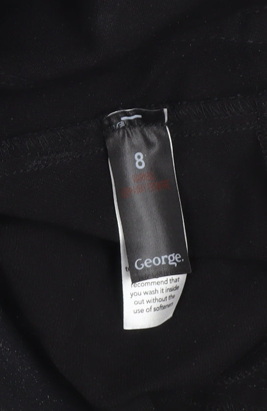 George Womens Black Size 8 Jegging Slim Skinny Trousers