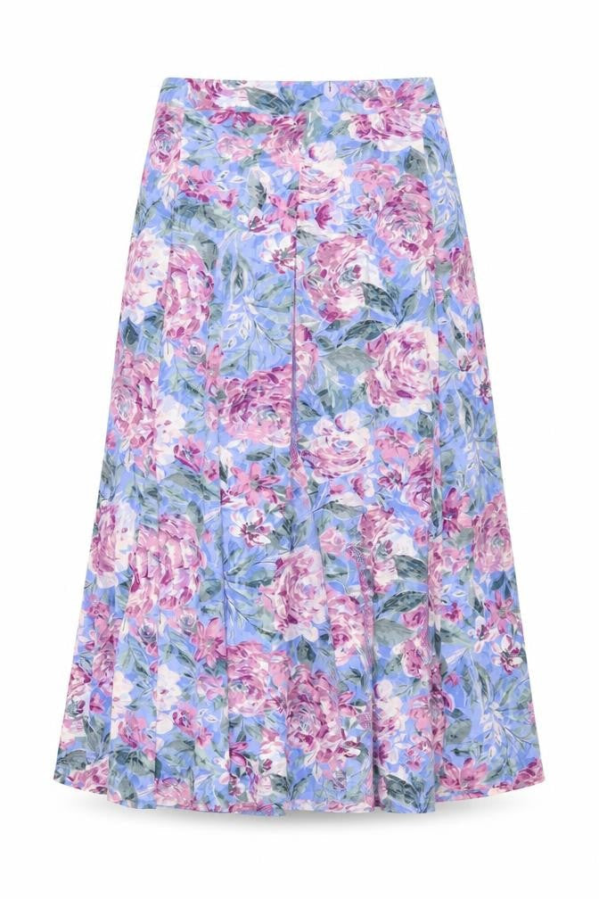 Cotton Traders Women’s Floral Midi Pleated Skirt Size 8 Multicoloured