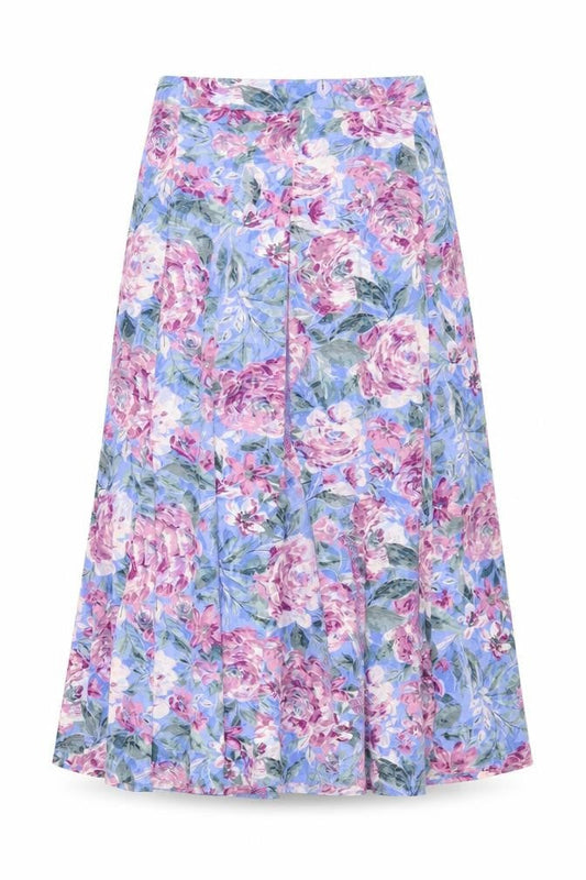 Cotton Traders Women’s Floral Midi Pleated Skirt Size 8 Multicoloured