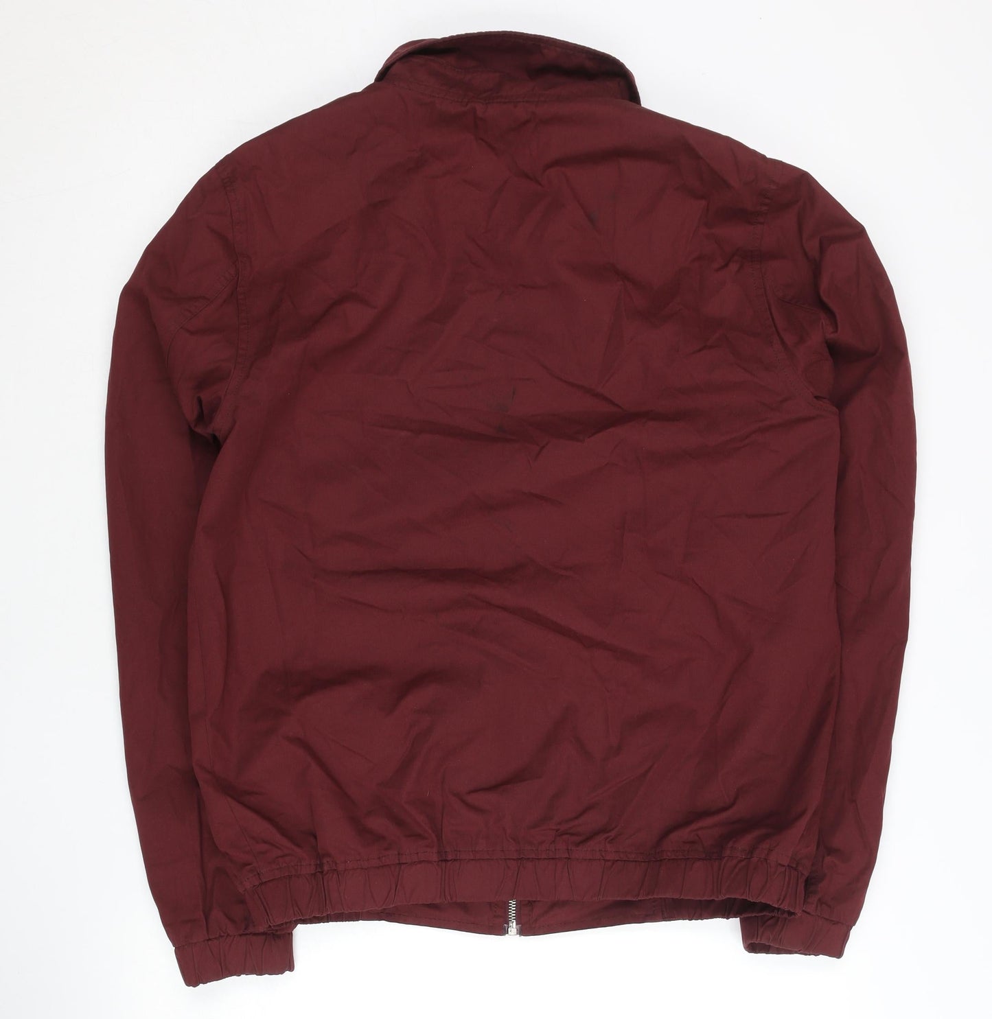 Topman Mens Red M Jacket Cotton Polyester Basic Full Zip Casual