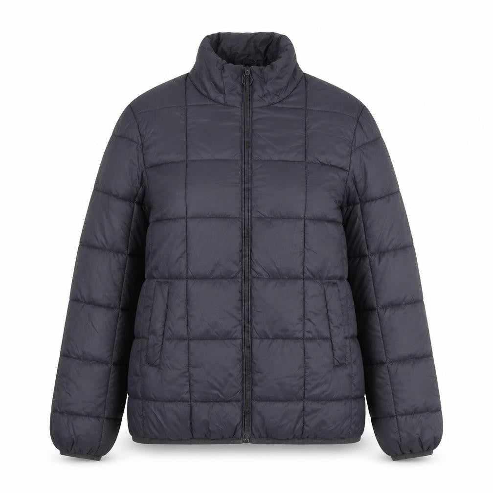 George Women's Grey Puffer Jacket Coat Size S Quilted Mid-Length Winter