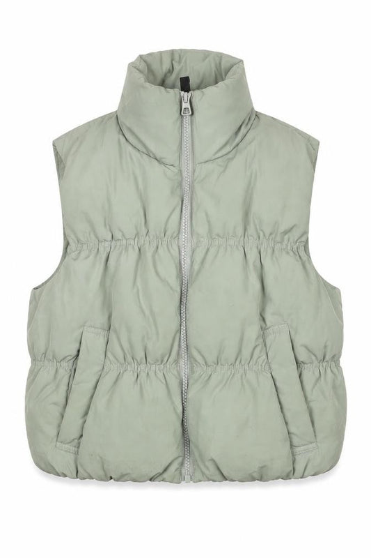 H&M Divided Women’s Green Puffer Waistcoat Gilet Size 6 Sleeveless