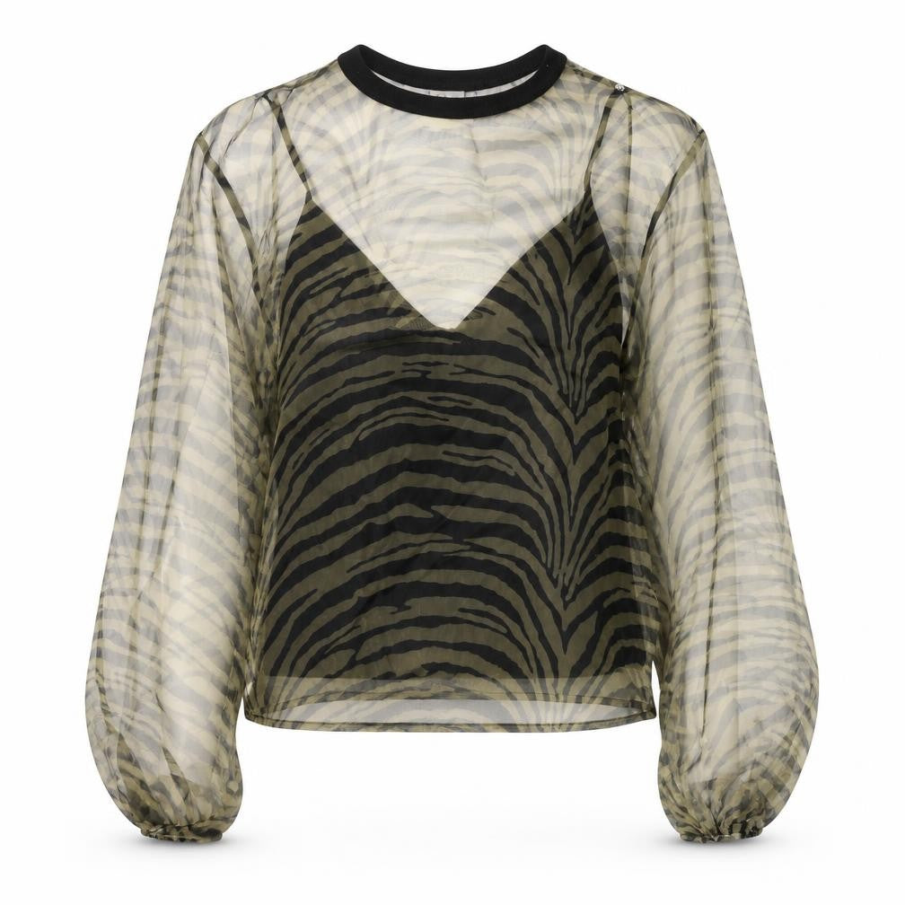 Marks & Spencer Women’s Black Animal Print Sheer Blouse Size 6