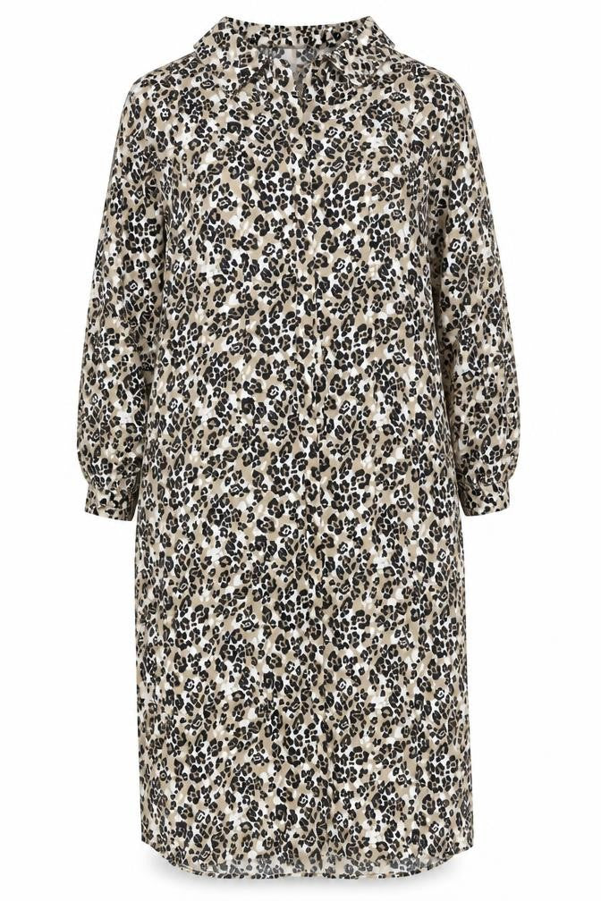 Marks & Spencer Women’s Beige Leopard Print Shift Dress Size 14