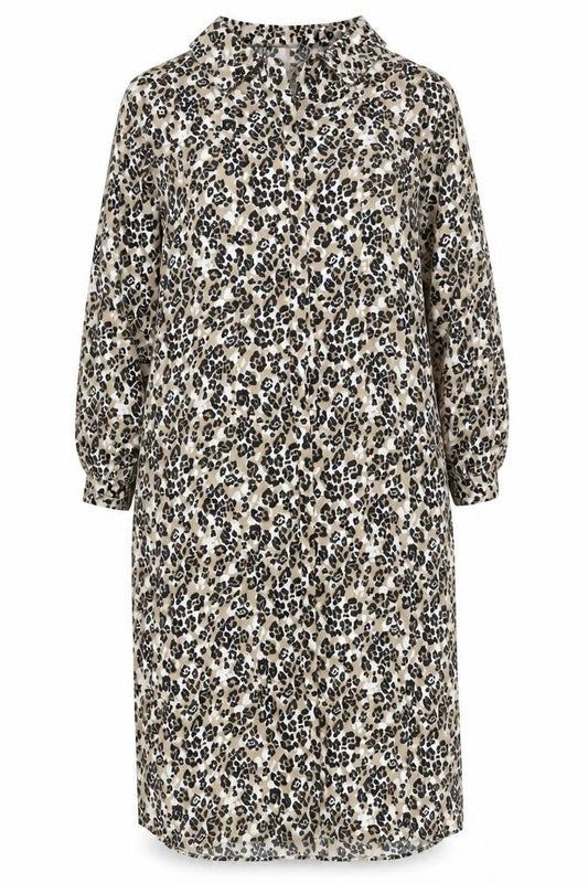 Marks & Spencer Women’s Beige Leopard Print Shift Dress Size 14
