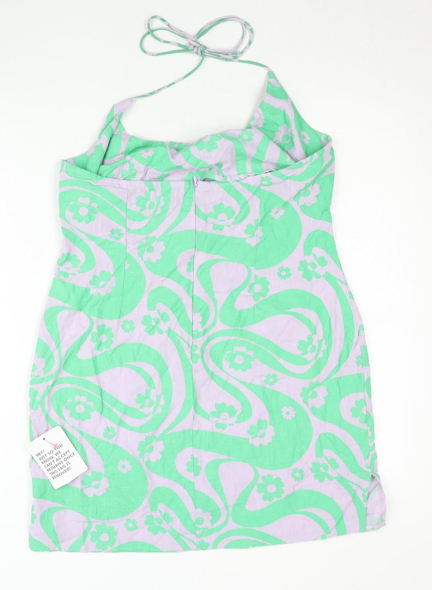 ASOS Design Women’s Green Floral Halter Slip Dress UK 12