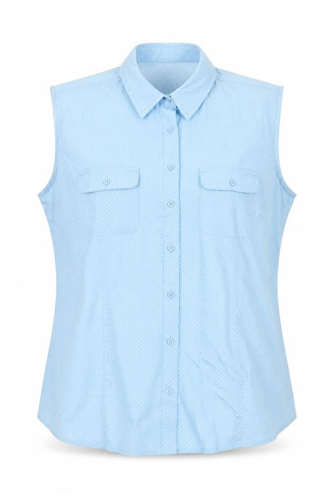 Lee Riders Women’s Blue Polka Dot Sleeveless Button-Up Shirt XL