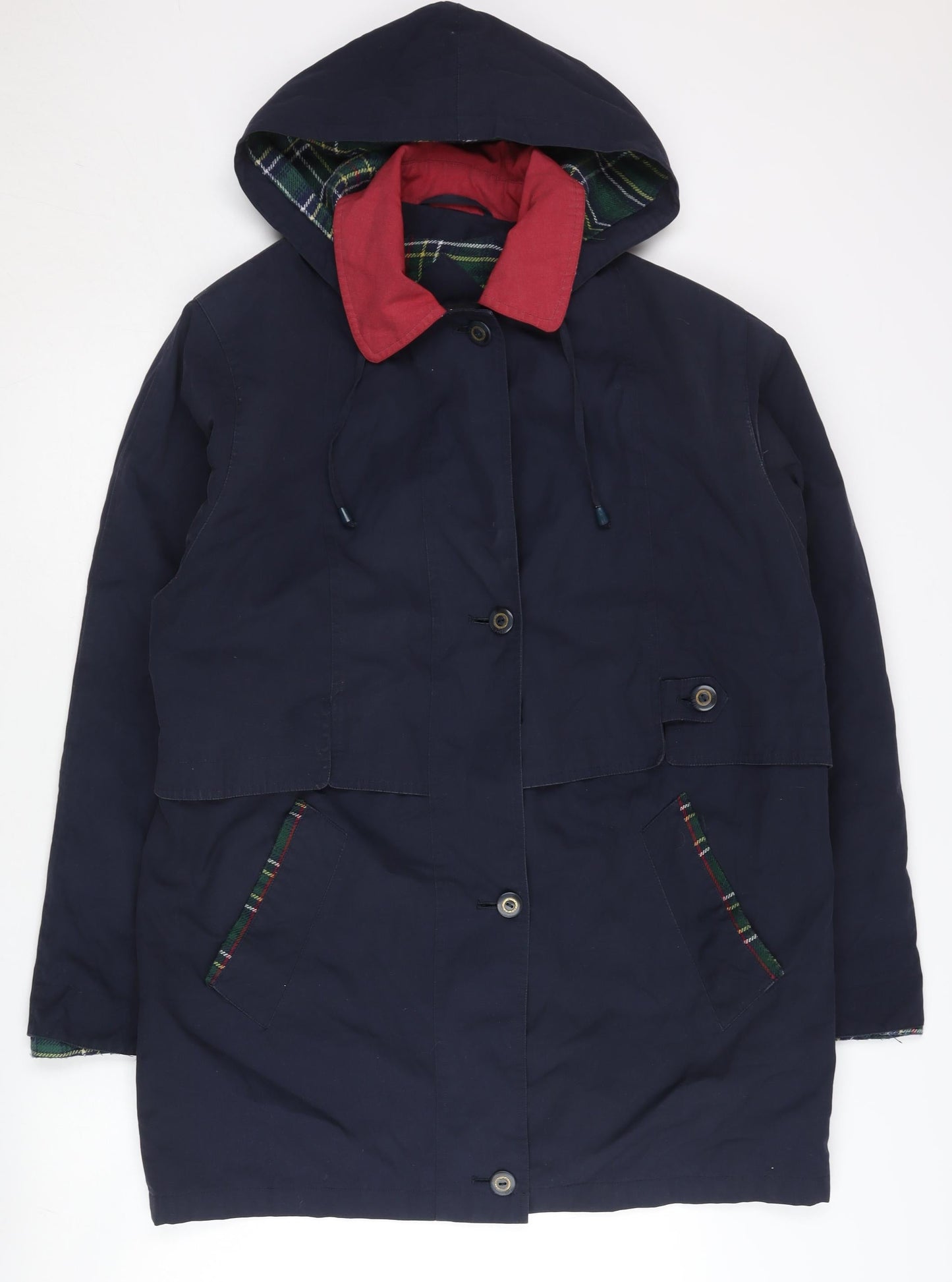 David Barry Women's Blue Size 12 Hooded Parka Coat