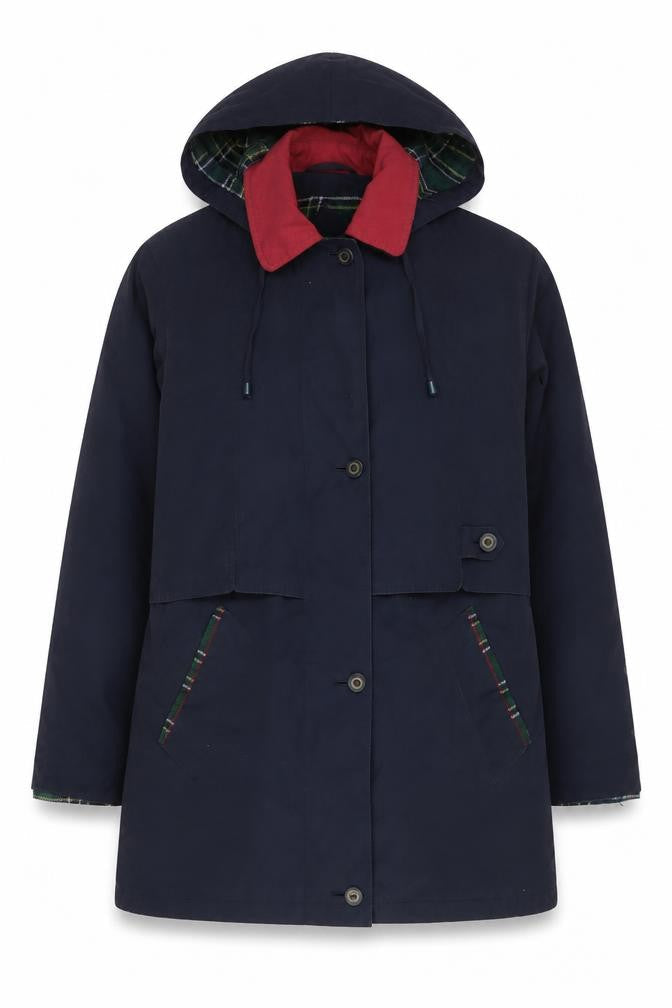 David Barry Women's Blue Size 12 Hooded Parka Coat