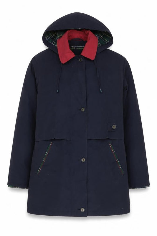 David Barry Women's Blue Size 12 Hooded Parka Coat