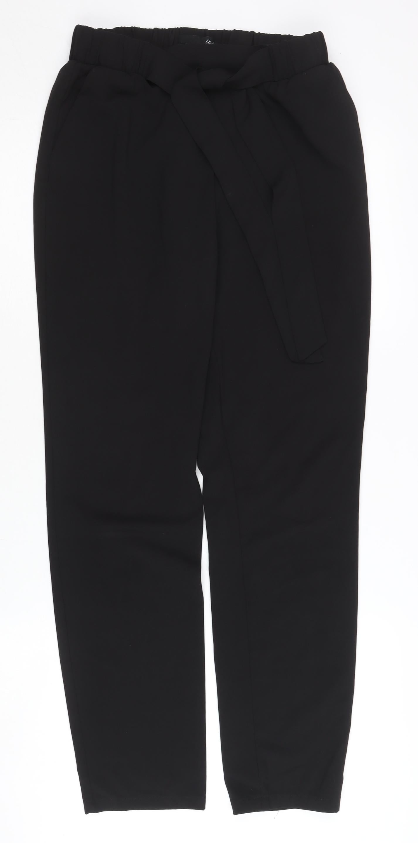 Etam Women’s Black Paperbag Tapered Trousers Size 8